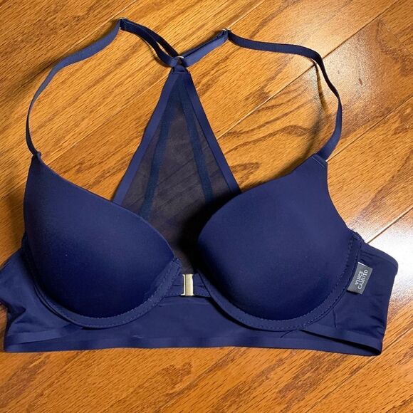 Vance Camuto Size 34B lightly padded underwire Razorback navy blue bra NWOT - Picture 1 of 9